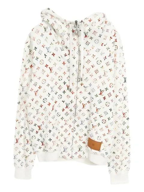 Louis Vuitton Pre-Owned 2010s flower monogram zip-UP hoodie