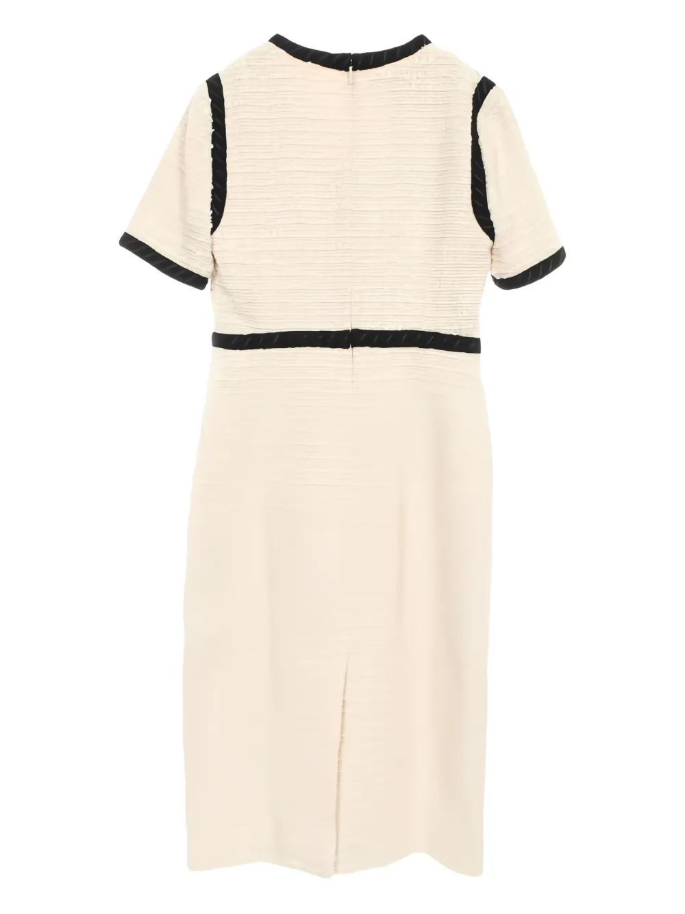 Pre-owned Gucci 2010s Interlocking G Buttons Tweed Midi Dress In Neutral