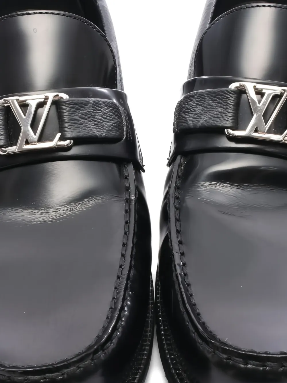 Pre-owned Louis Vuitton 2000s Major Line Monogram Eclipse Loafers In Black