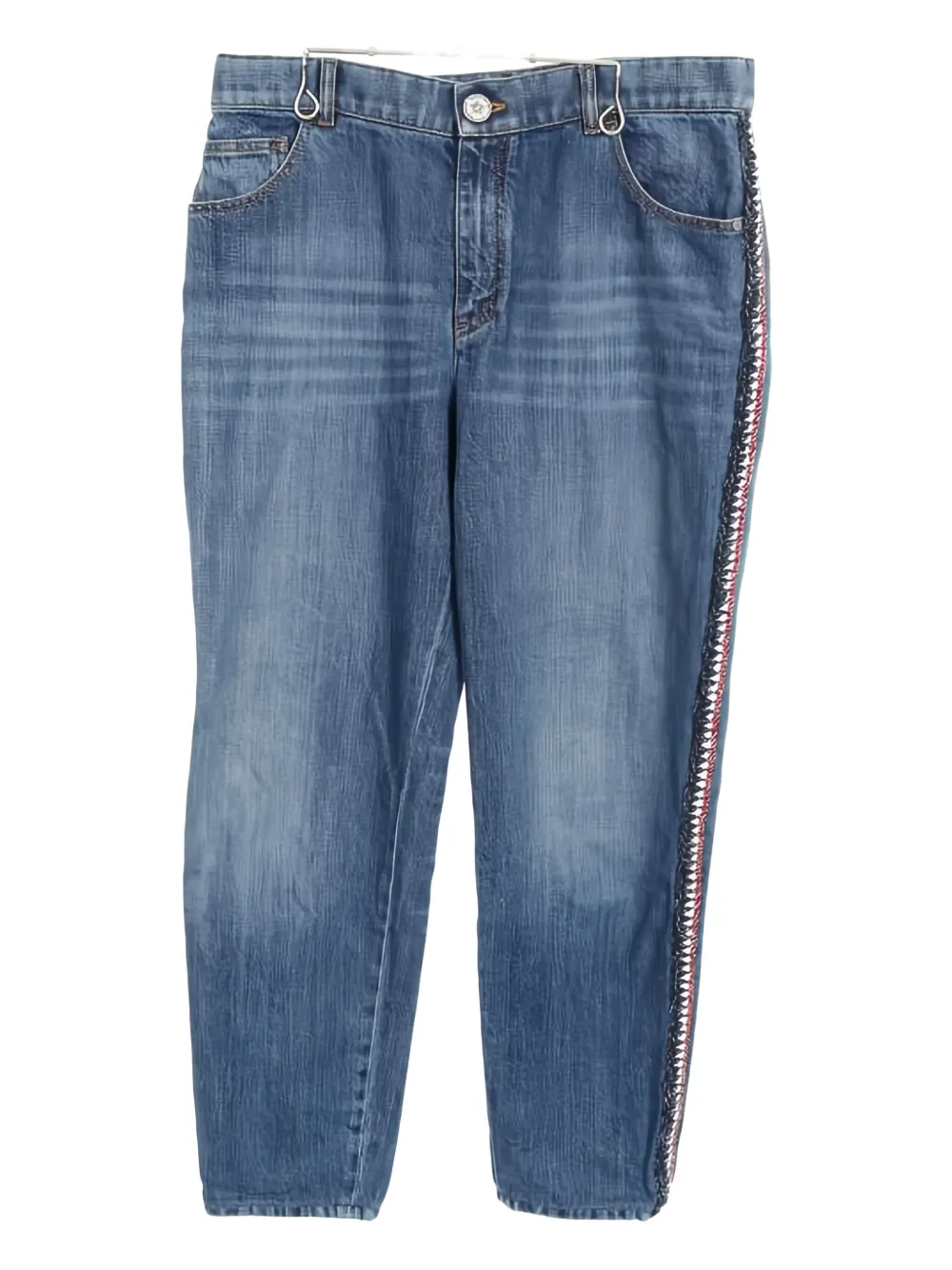 CHANEL Pre-Owned Jeans con finiture in tweed 1986-1988 - Blu