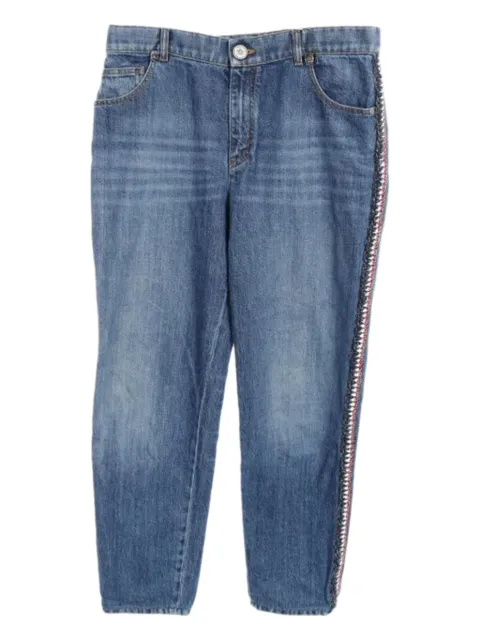 CHANEL Pre-Owned 1986-1988 tweed-trim jeans