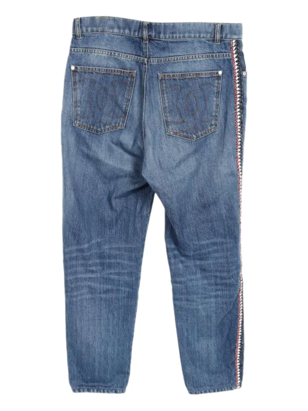 CHANEL Pre-Owned 1986-1988 tweed-trim jeans | Image 2