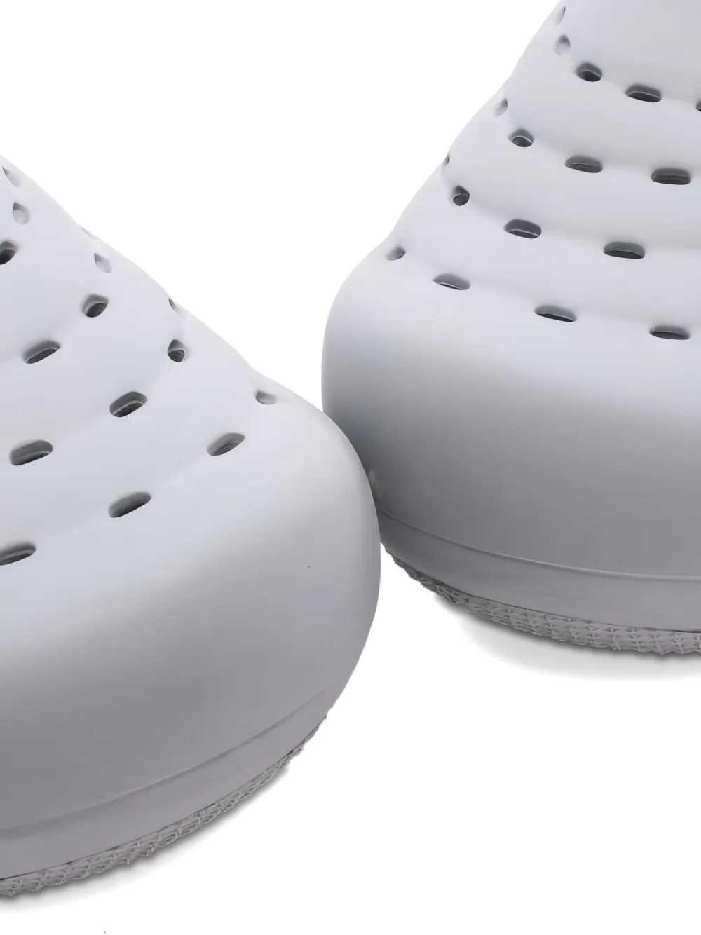 Pre-owned Louis Vuitton 2000s Lv Shark Line Perforated Clogs In Gray