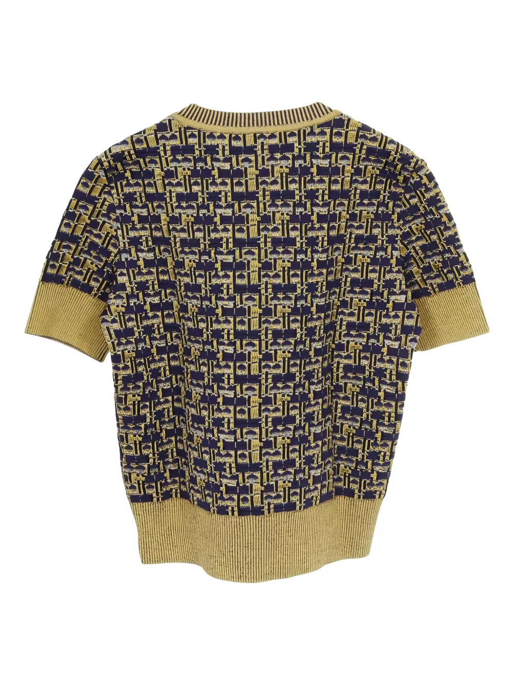 Pre-owned Bottega Veneta 2010s Crew-neck Patterned Sweater In Yellow