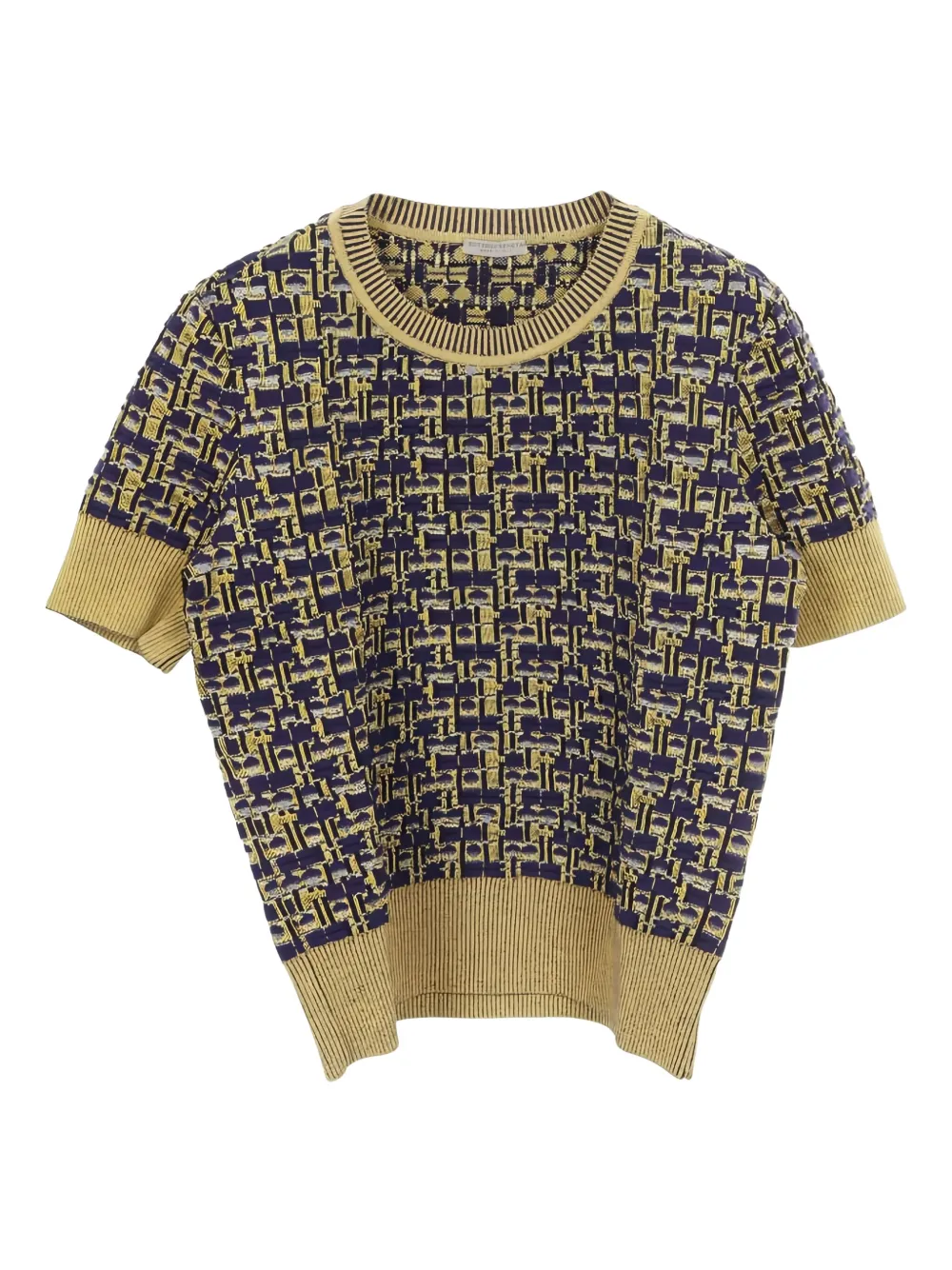 Pre-owned Bottega Veneta 2010s Crew-neck Patterned Sweater In Yellow