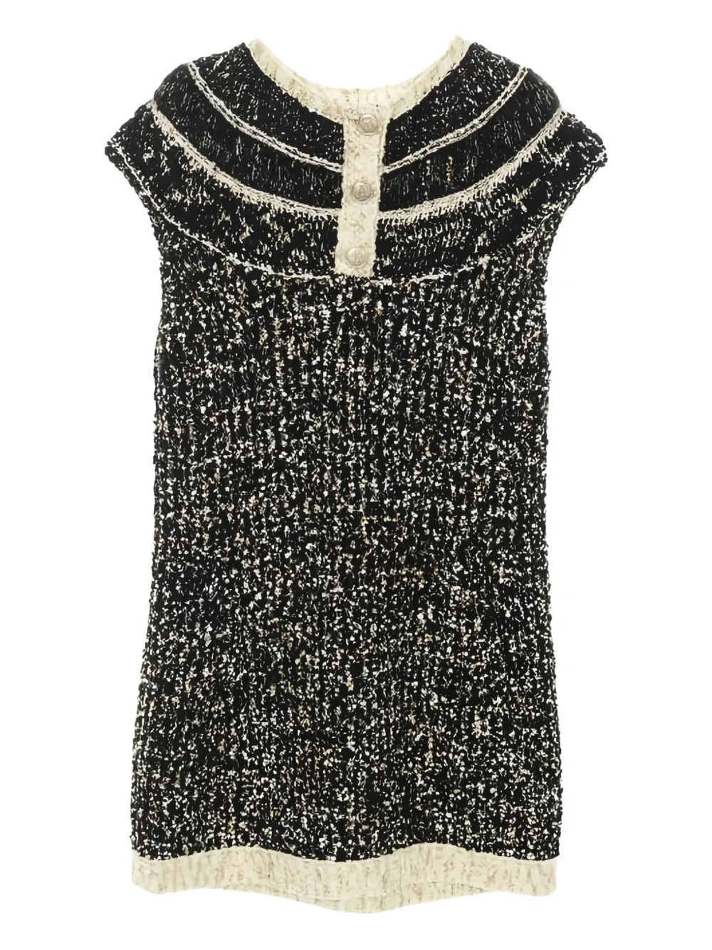 CHANEL Pre-Owned 1986-1988 Coco-mark knit dress - ブラック CHANEL Pre-Owned 1986-1988 Coco-mark knit dress - ブラック