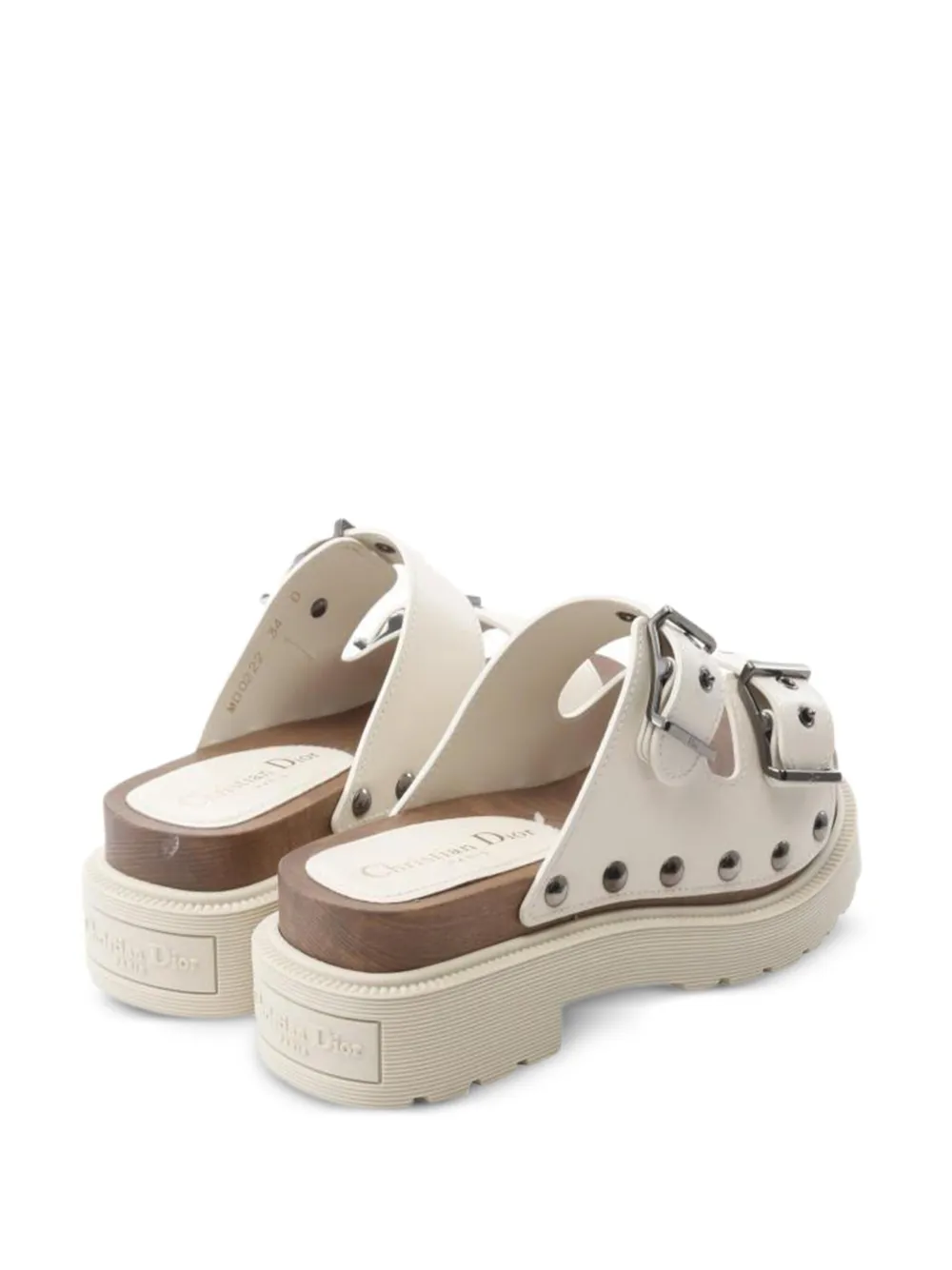 Christian Dior Pre-Owned 2010s 60mm Diorquake buckle studded sandals | Image 2