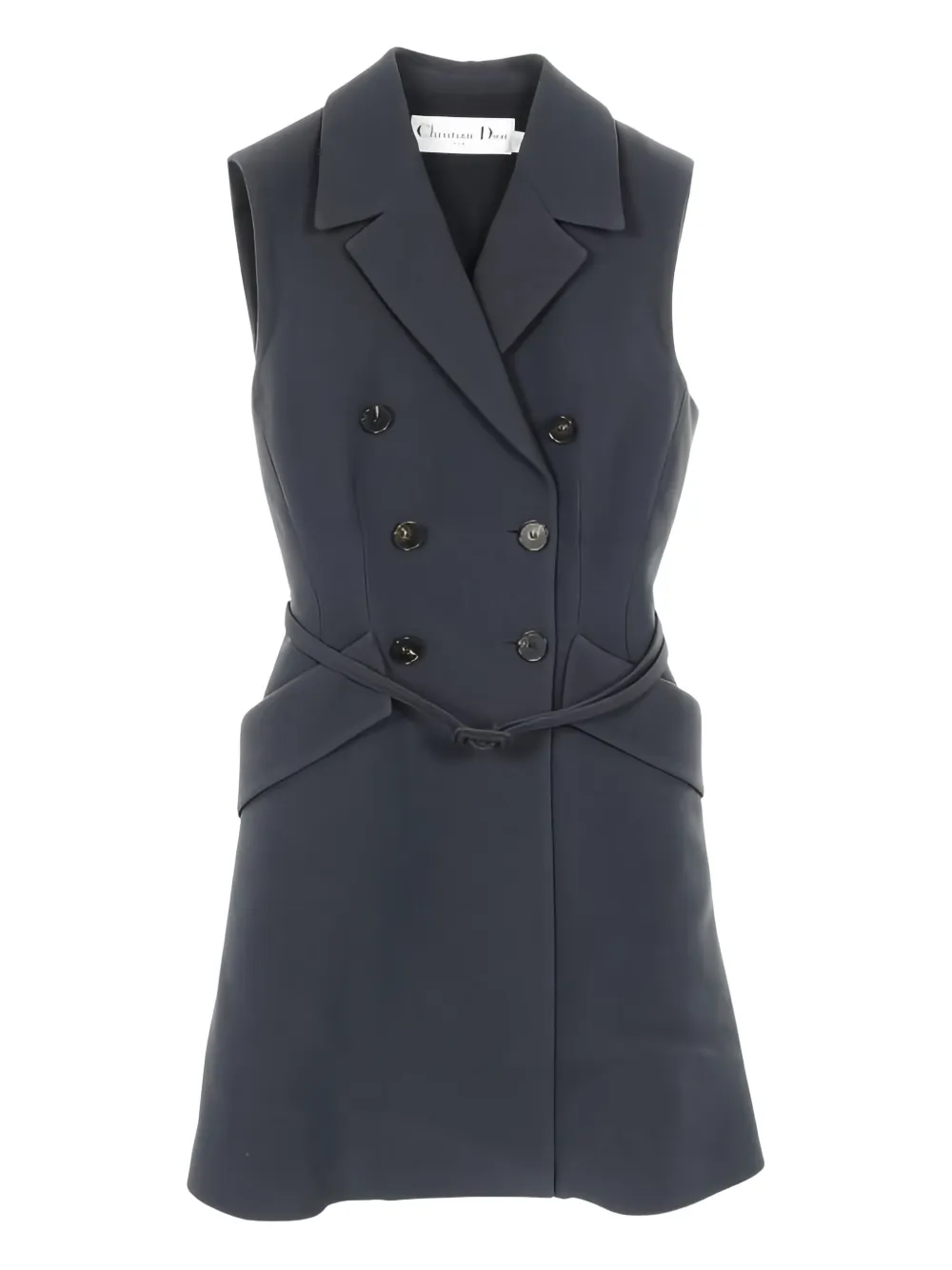 Christian Dior Pre-Owned 2000s double-breasted belted gilet | Blue | Image 1