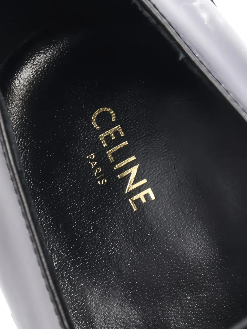 Pre-owned Celine 2020s 90mm Triomphe Fringe Leather Pumps In Black