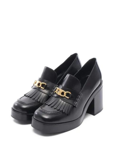 Celine Pre-Owned 2020s 90mm Triomphe fringe leather pumps