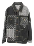 Louis Vuitton Pre-Owned 2010s x Nigo monogram striped denim jacket - Black