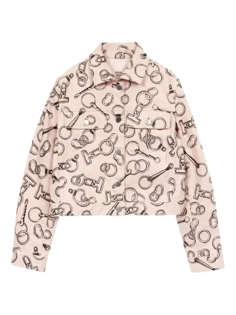 Hermès Pre-Owned chamarra de mezclilla estampada 2010