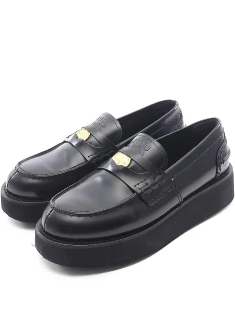 Miu Miu Pre-Owned 2010s 45mm platform penny loafers