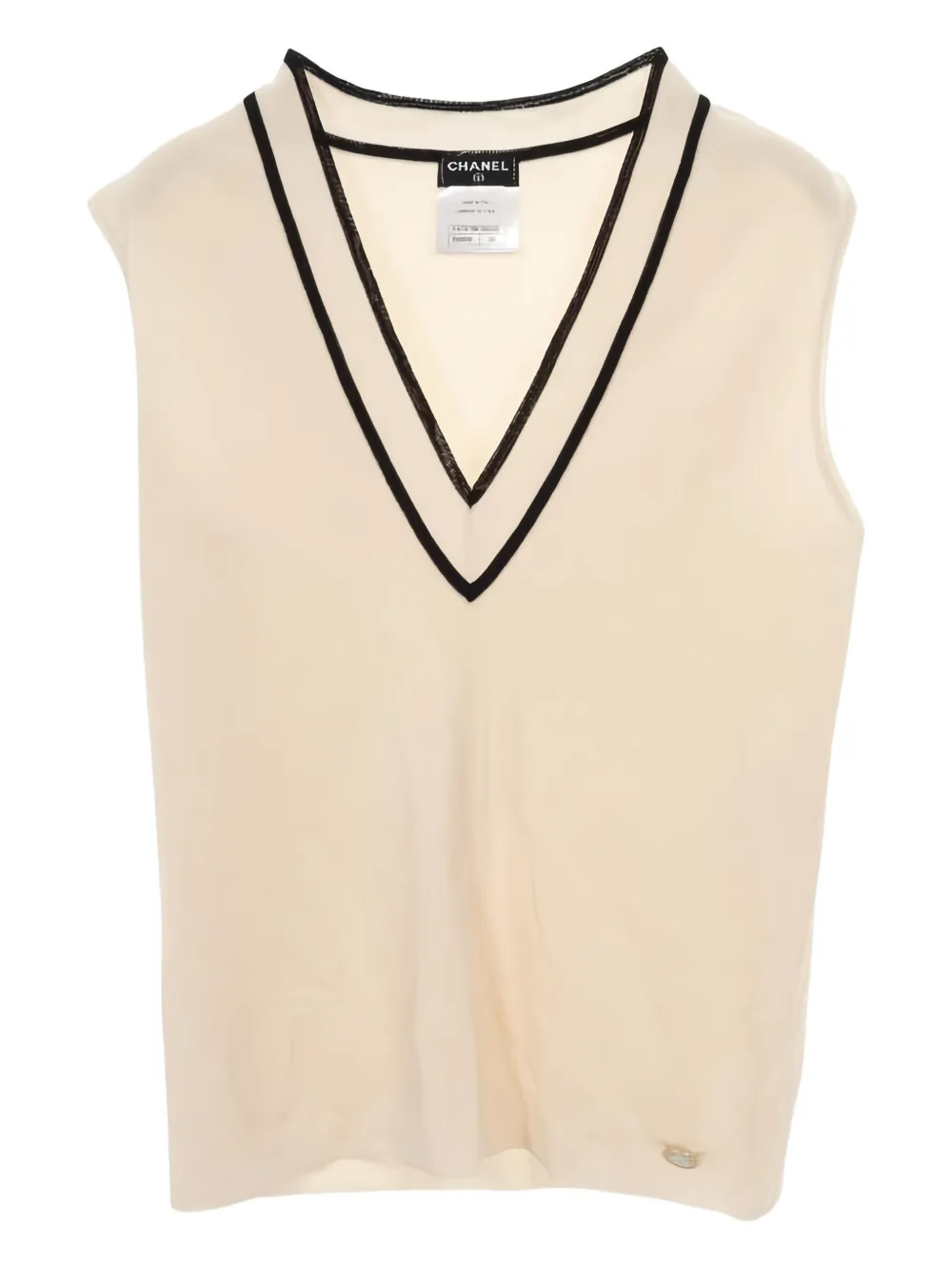 CHANEL Pre-Owned 1986-1988 V-neck cardigan - ニュートラル CHANEL Pre-Owned 1986-1988 V-neck cardigan - ニュートラル
