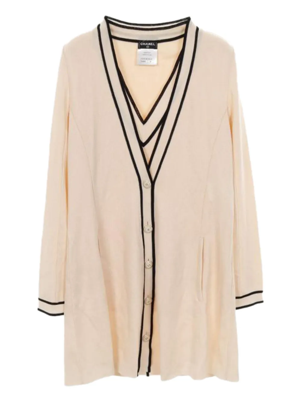 CHANEL Pre-Owned 1986-1988 V-neck cardigan | Neutrals | Image 1