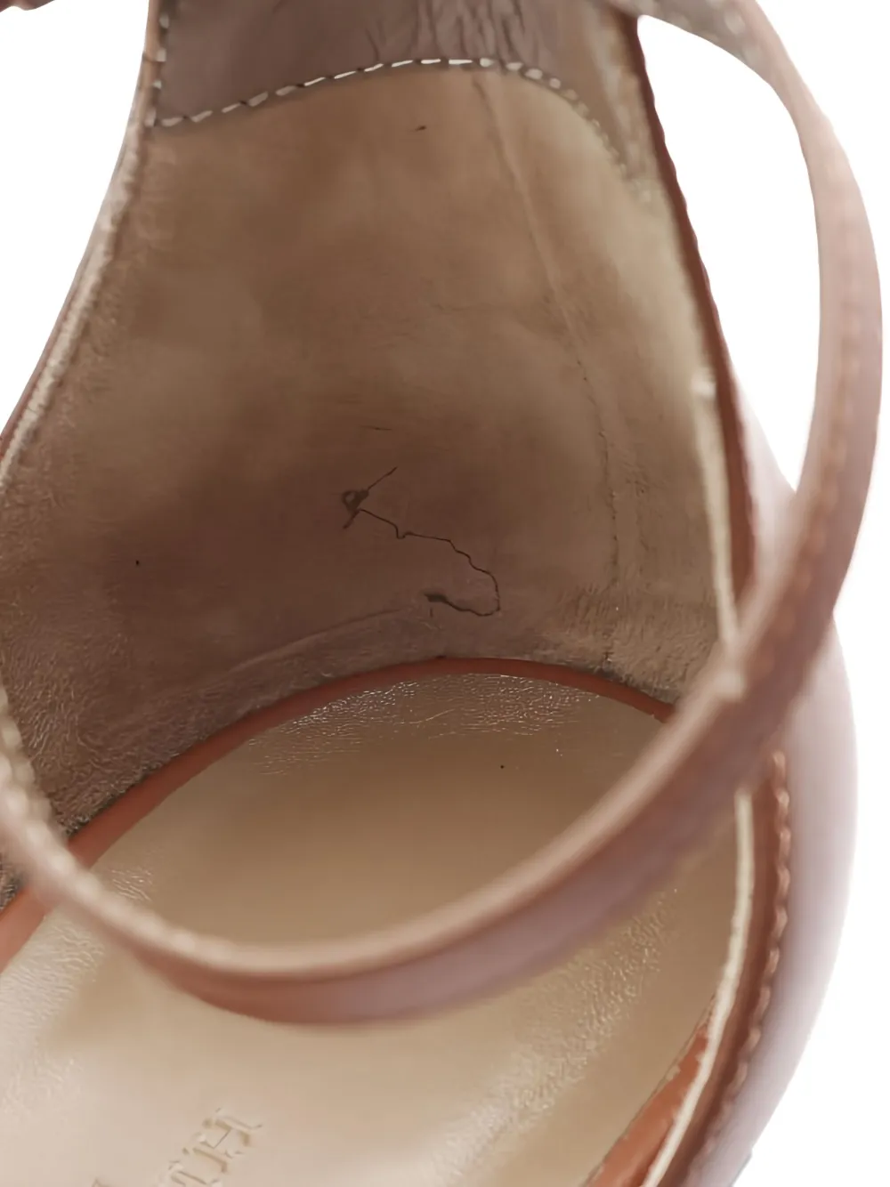 Pre-owned Hermes 2010 Cut-out Ankle Strap Legend Sandals In Brown
