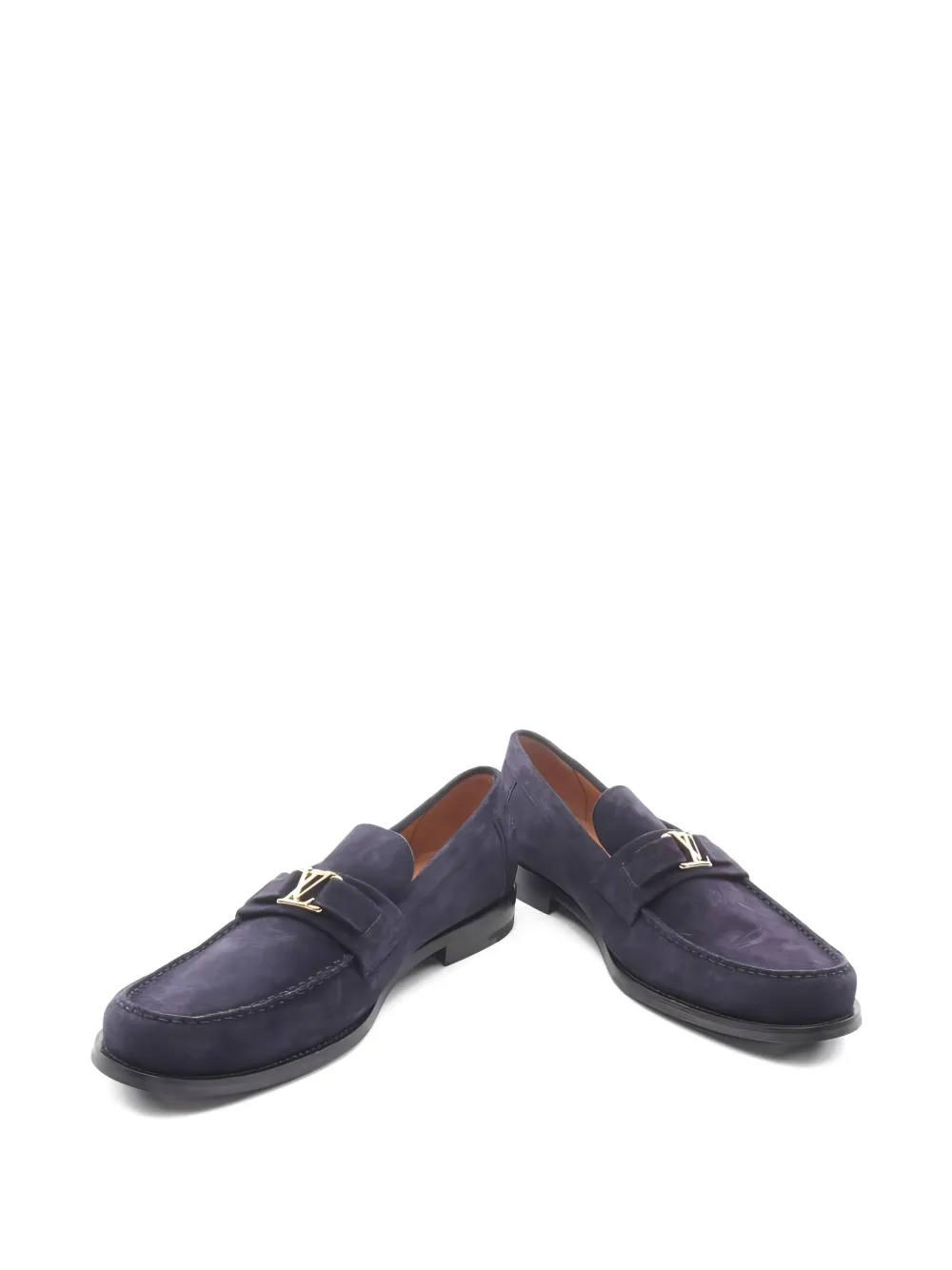 Pre-owned Louis Vuitton 2010s Major Monogram Loafers In Blue