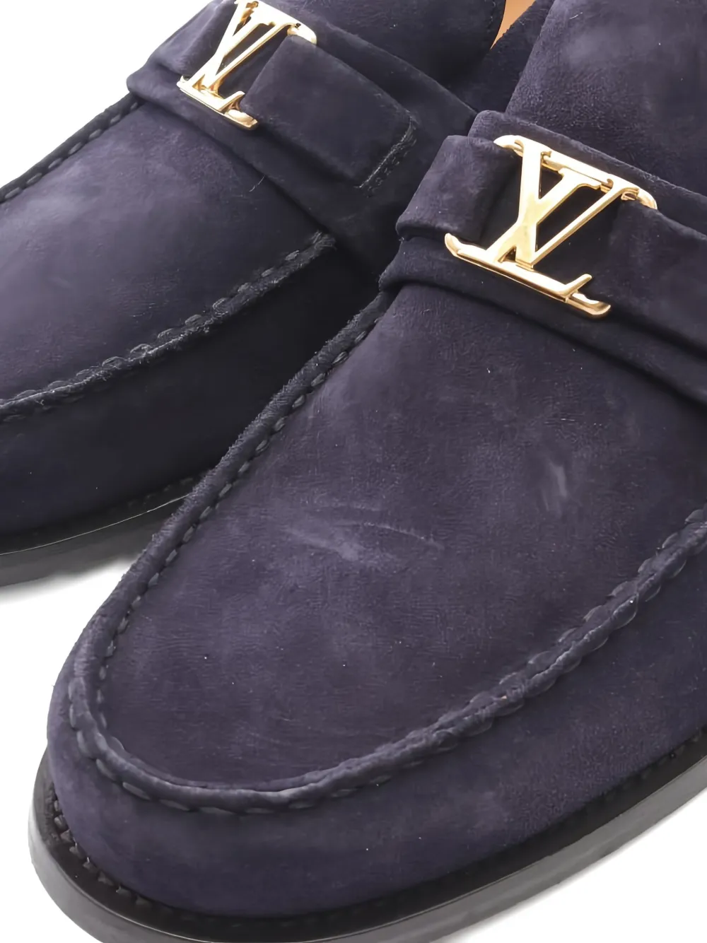 Pre-owned Louis Vuitton 2010s Major Monogram Loafers In Blue
