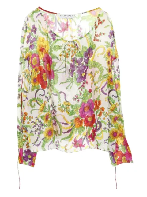 Balenciaga Pre-Owned top de costura con motivo floral