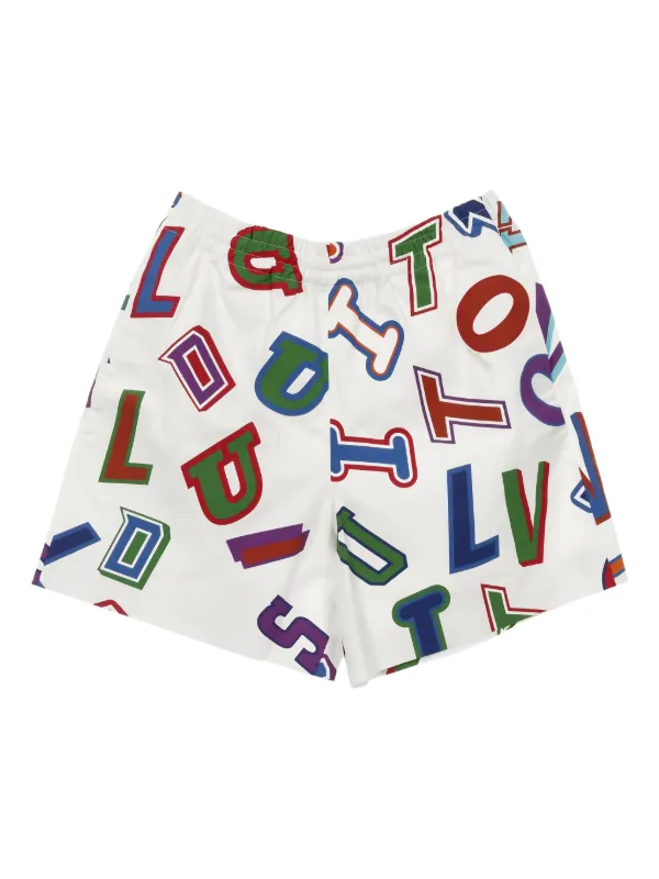 Louis Vuitton Pre-Owned 2020 x NBA graphic-logo Shorts | White