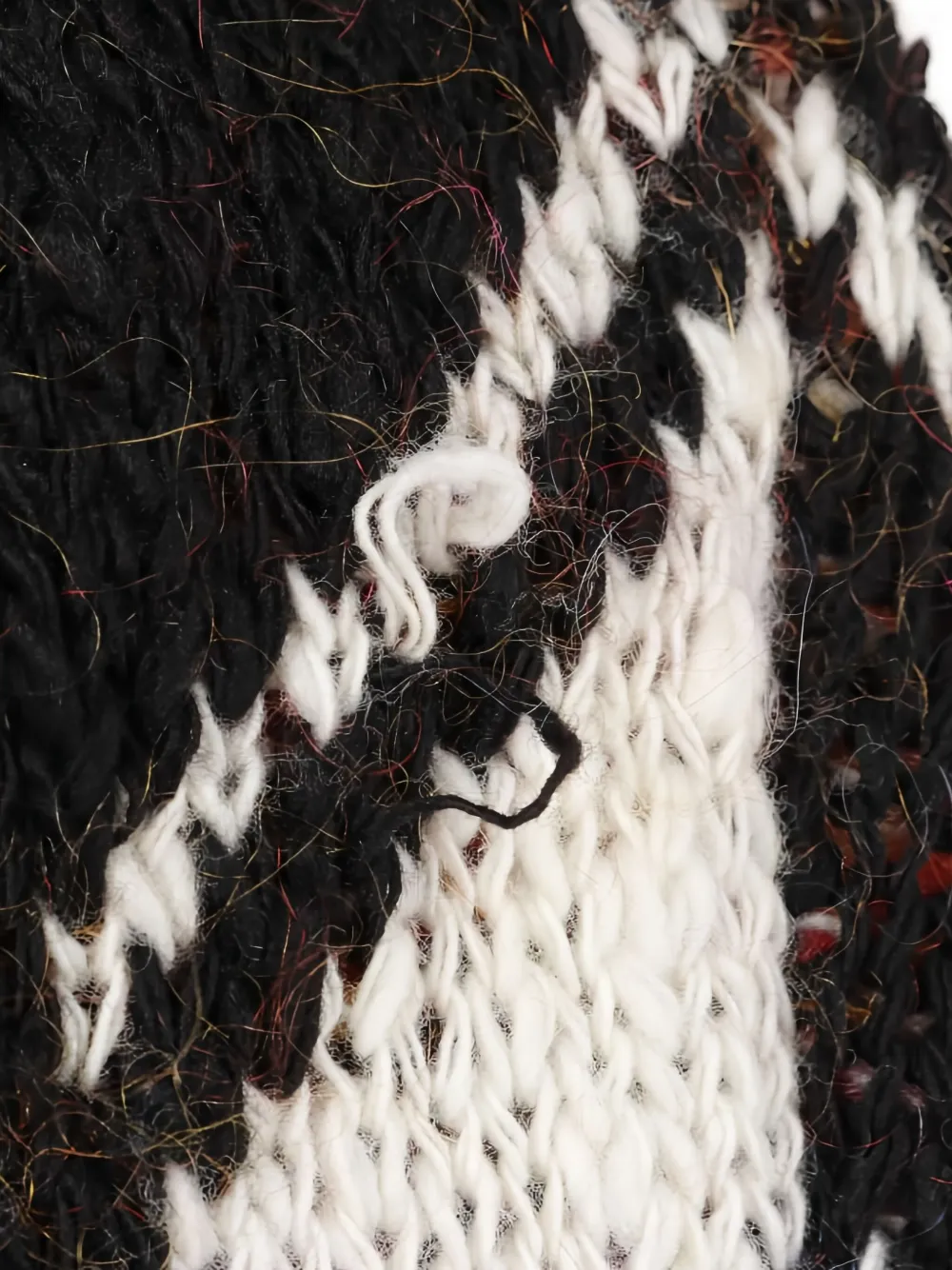 Pre-owned Saint Laurent 2010s Pattern Intarsia Cardigan In Black