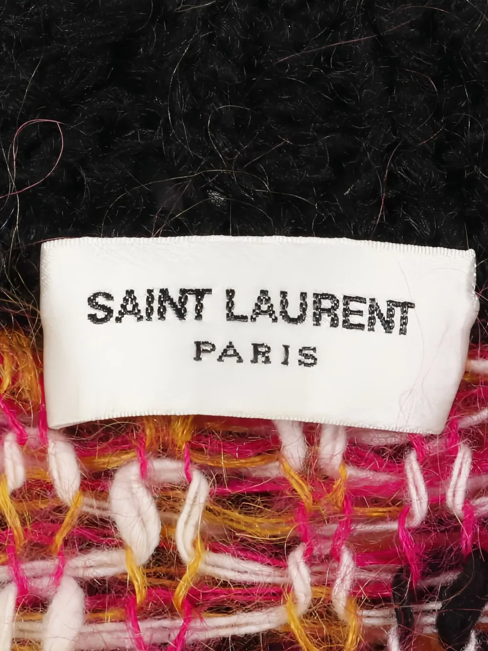 Pre-owned Saint Laurent 2010s Pattern Intarsia Cardigan In Black