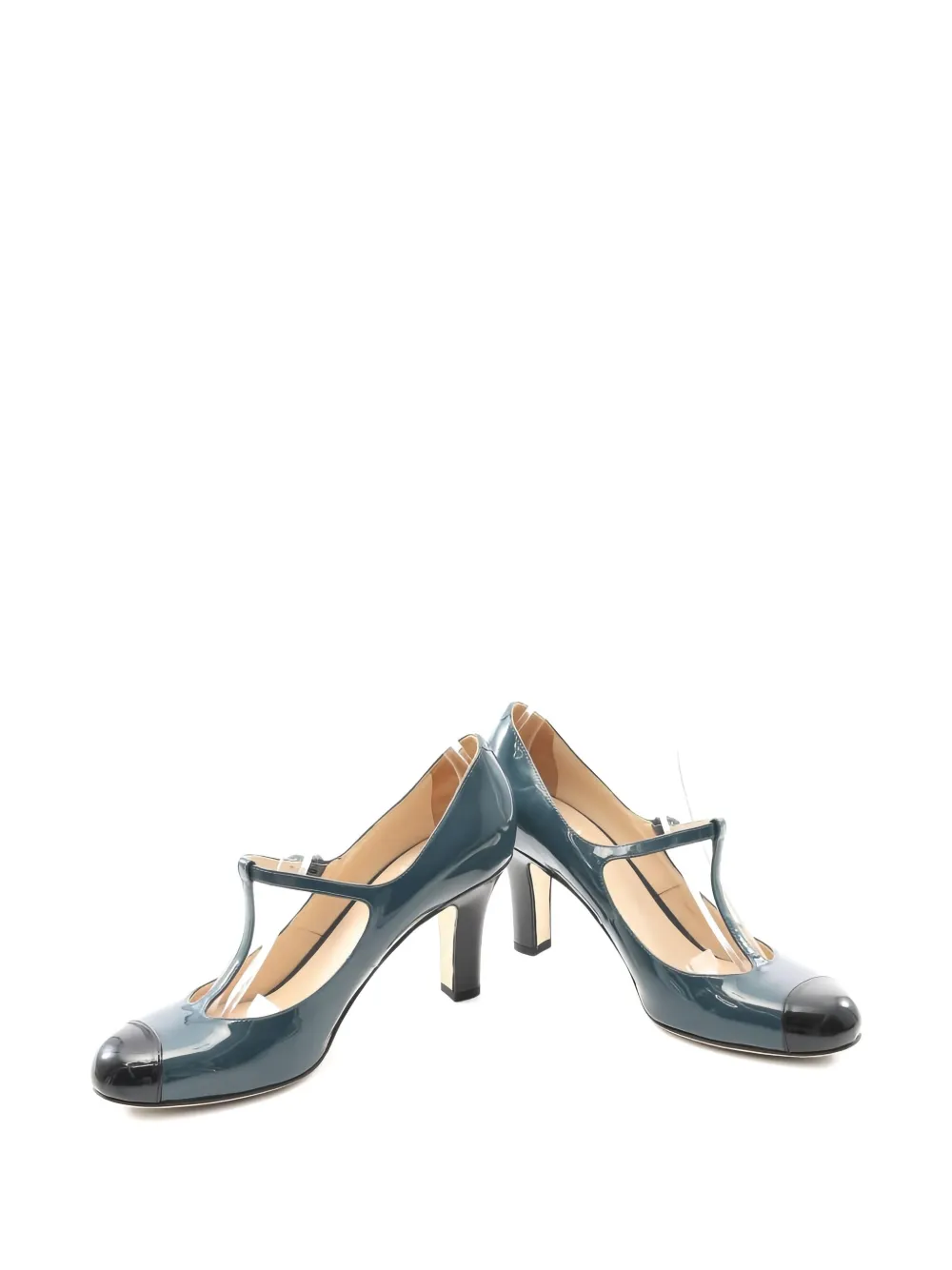 Bottega Veneta Pre-Owned 2010s t-strap cap-toe pumps - Blauw