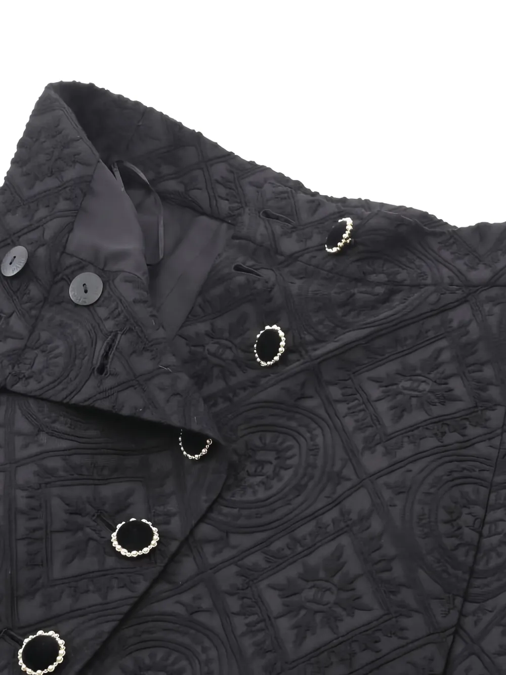Pre-owned Chanel 1986-1988 Coco Mark Embroidery Skirt In Black