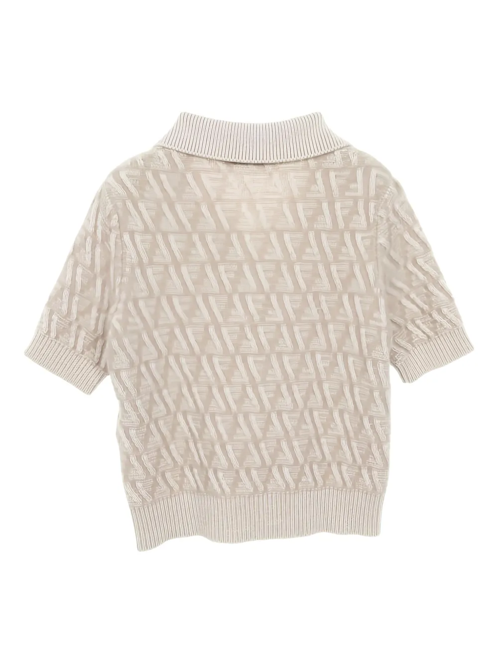 Pre-owned Fendi 2000s Pattern Knit Polo Shirt In Neutral