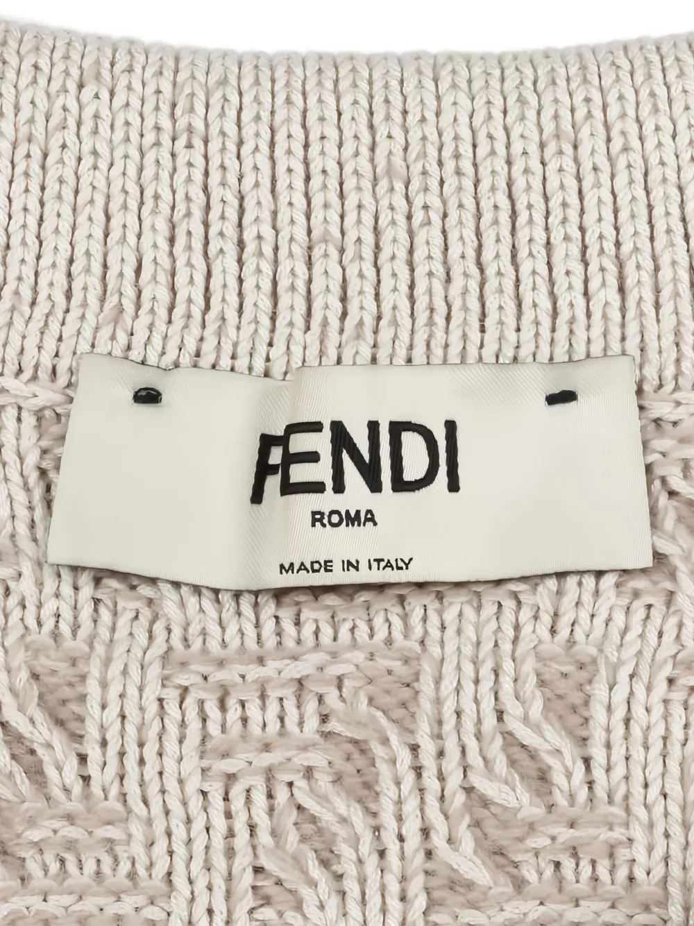 Pre-owned Fendi 2000s Pattern Knit Polo Shirt In Neutral