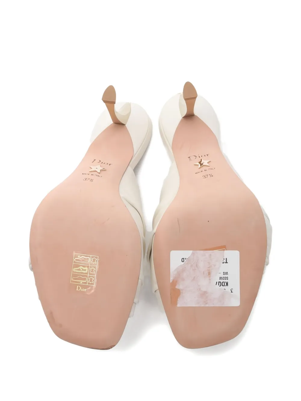 Christian Dior Pre-Owned 2010s Ruched open toe pumps - Wit