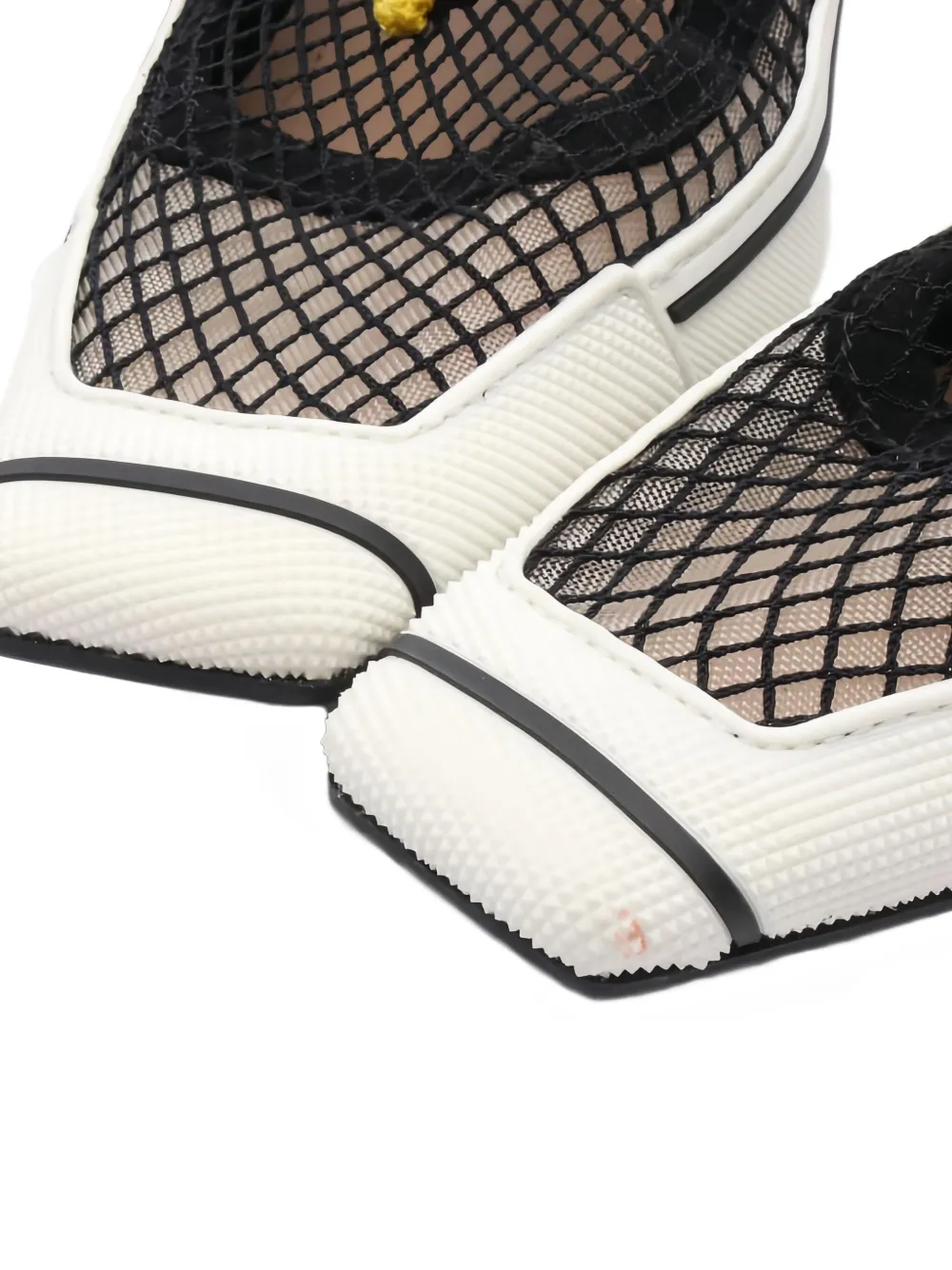 Pre-owned Dior 2010s Embroidery Mesh Boots In Black