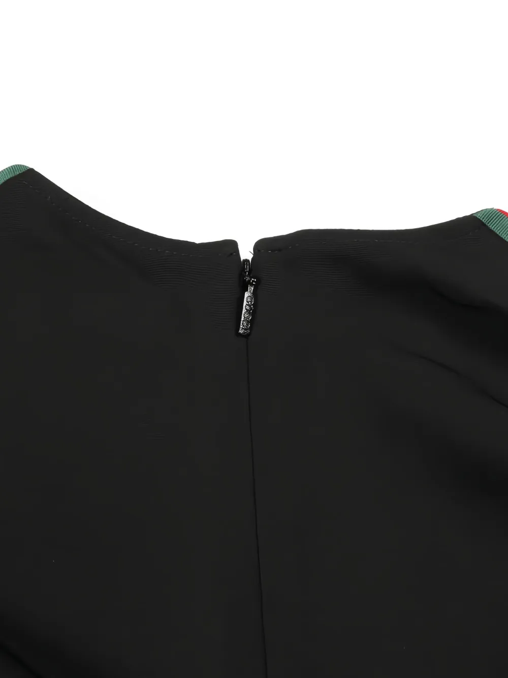Pre-owned Gucci 2010s Stripe Half-sleeve Tunic Dress In Black