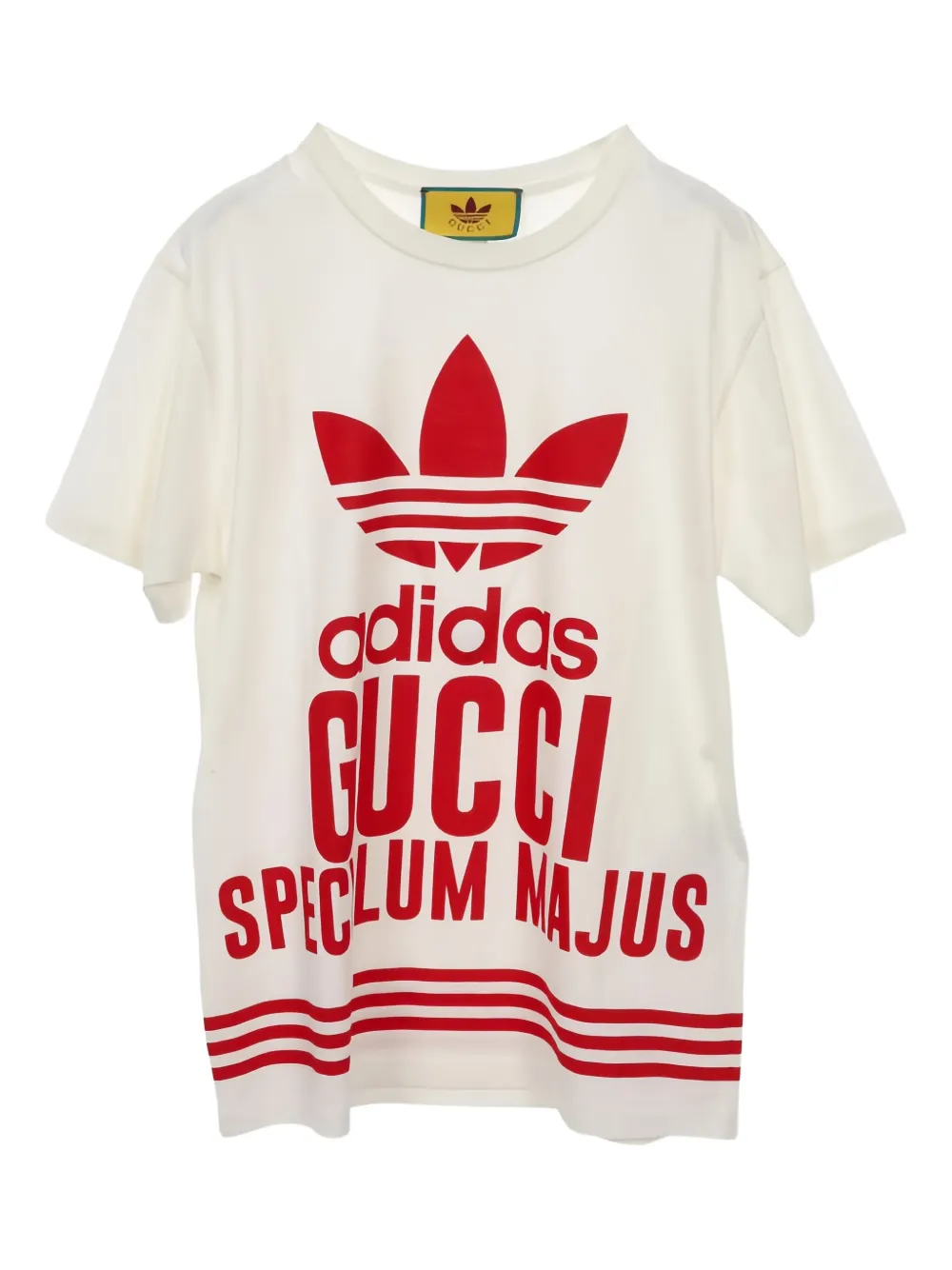 Gucci Pre-Owned 2010s x adidas trefoil crewneck T-shirt | White | Image 1