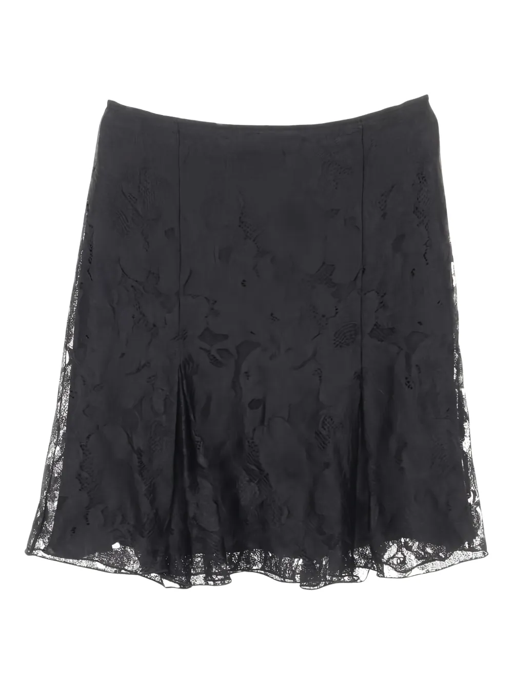 CHANEL Pre-Owned 1986-1988 lace skirt - ブラック CHANEL Pre-Owned 1986-1988 lace skirt - ブラック