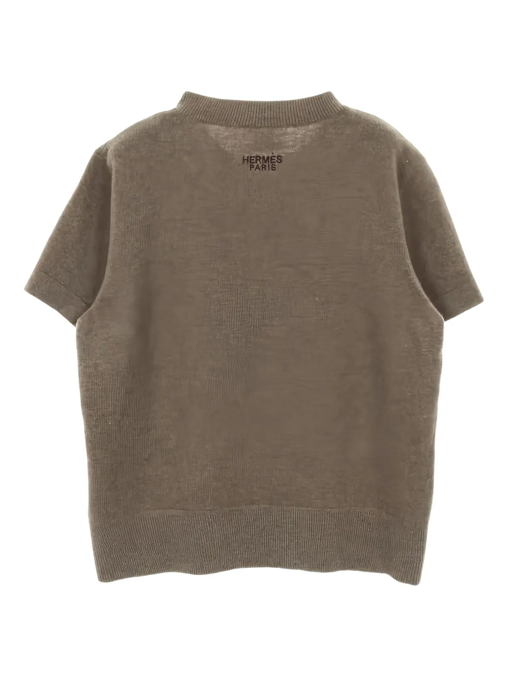 Pre-owned Hermes Crewneck Short-sleeve Knit-top In Brown