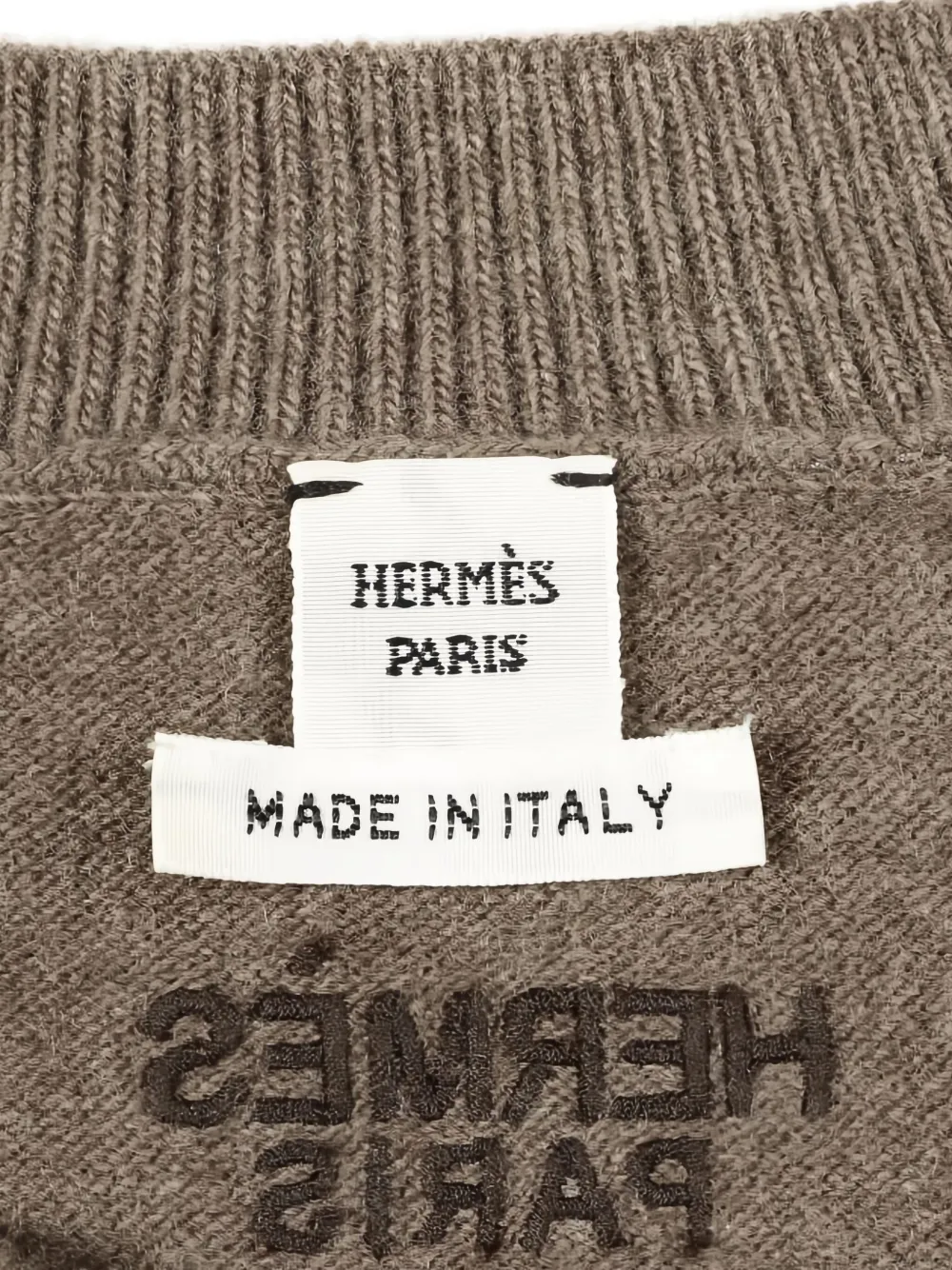 Pre-owned Hermes Crewneck Short-sleeve Knit-top In Brown