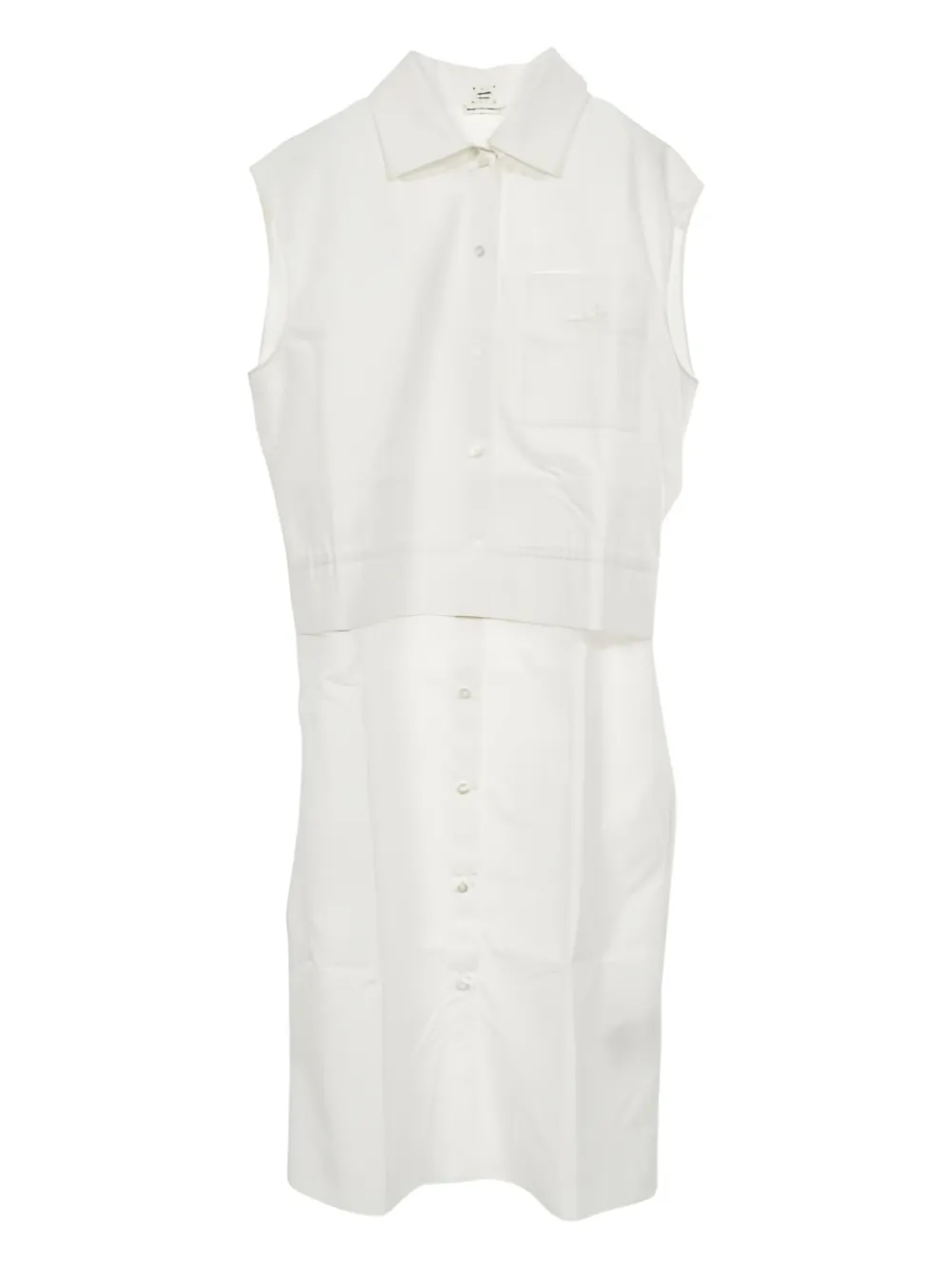 Hermès Pre-Owned logo embroidery shirt dress - ホワイト Hermès Pre-Owned logo embroidery shirt dress - ホワイト