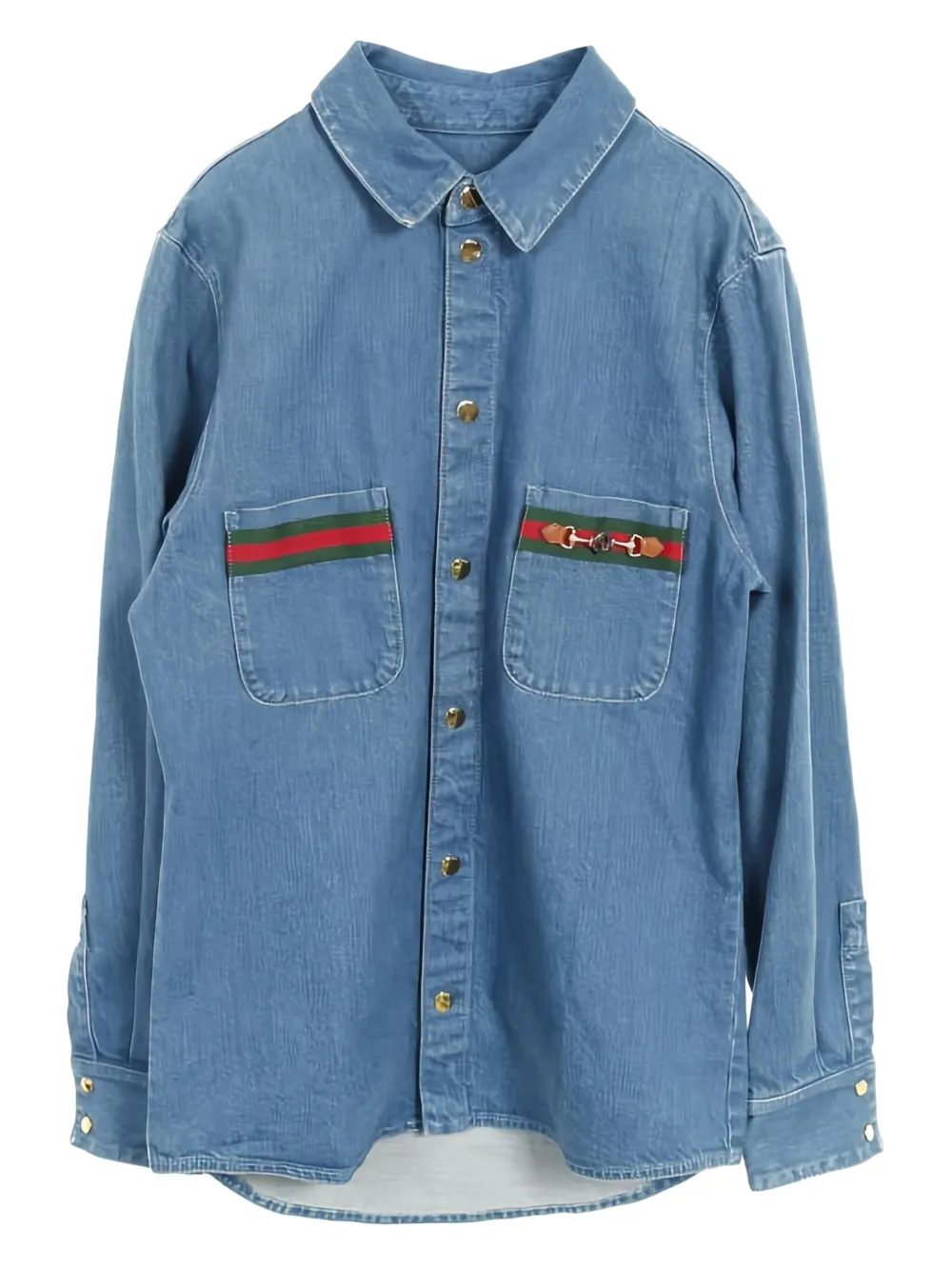 Gucci Pre-Owned sherry-line denim shirt | Blue | Image 1