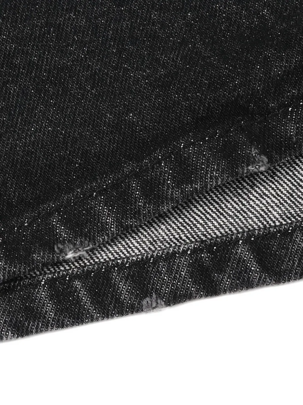 Prada Pre-Owned Denim midi-rok met triangel logo Zwart