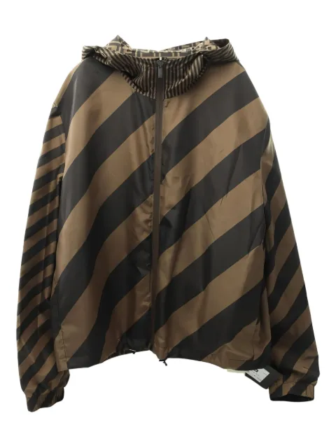 Fendi Pre-Owned zucca-print reversible hooded jacket
