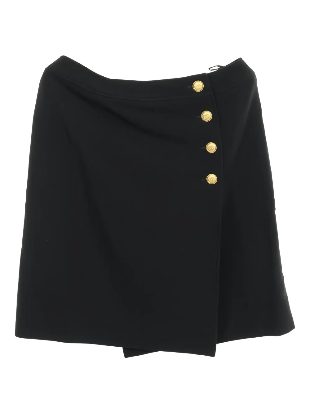CHANEL Pre-Owned buttoned wrap skirt - Zwart