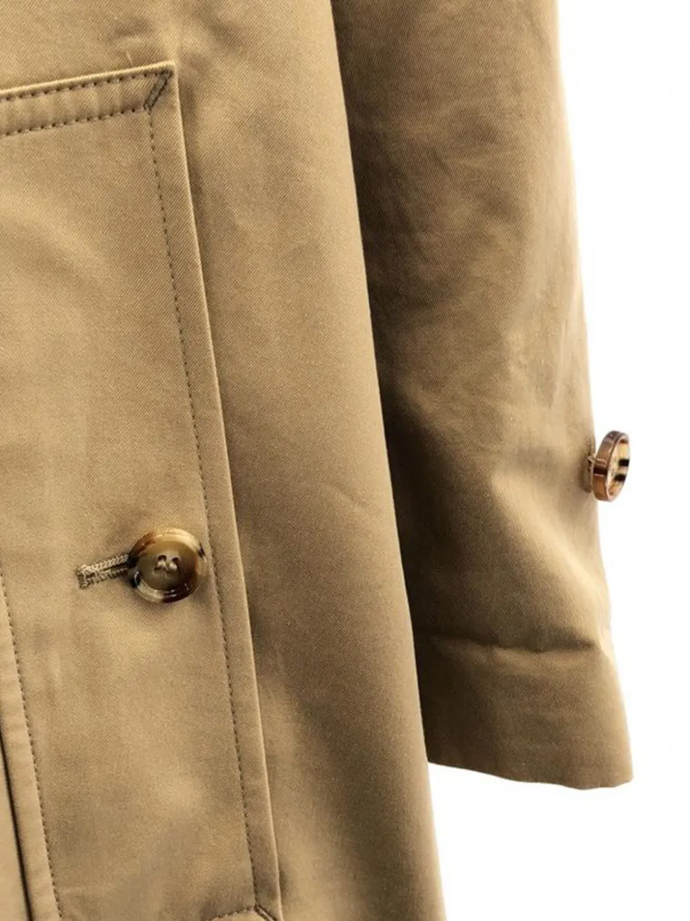 Pre-owned Burberry Convertible Classic-collar Cotton Coat In Neutral