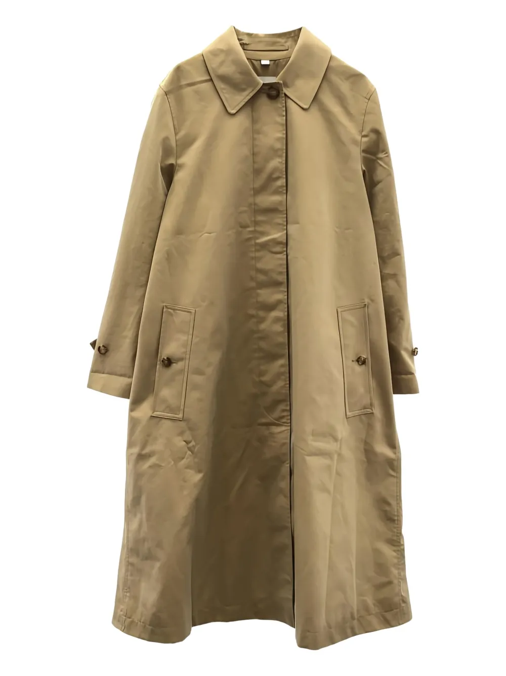 Pre-owned Burberry Convertible Classic-collar Cotton Coat In Neutral