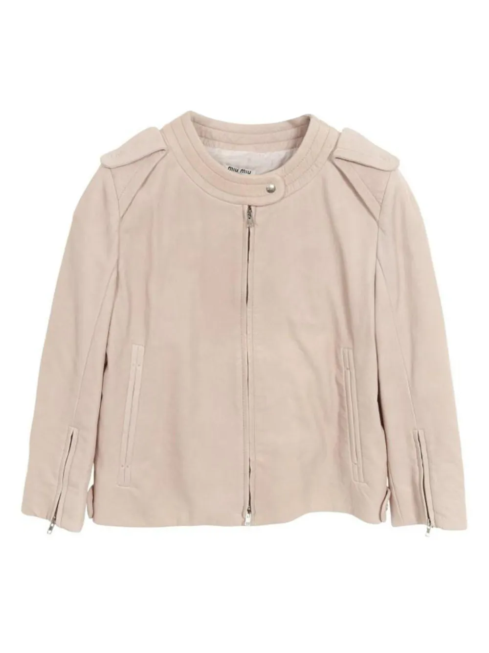 Miu Miu Pre-Owned leather zip-up jacket | Image 2