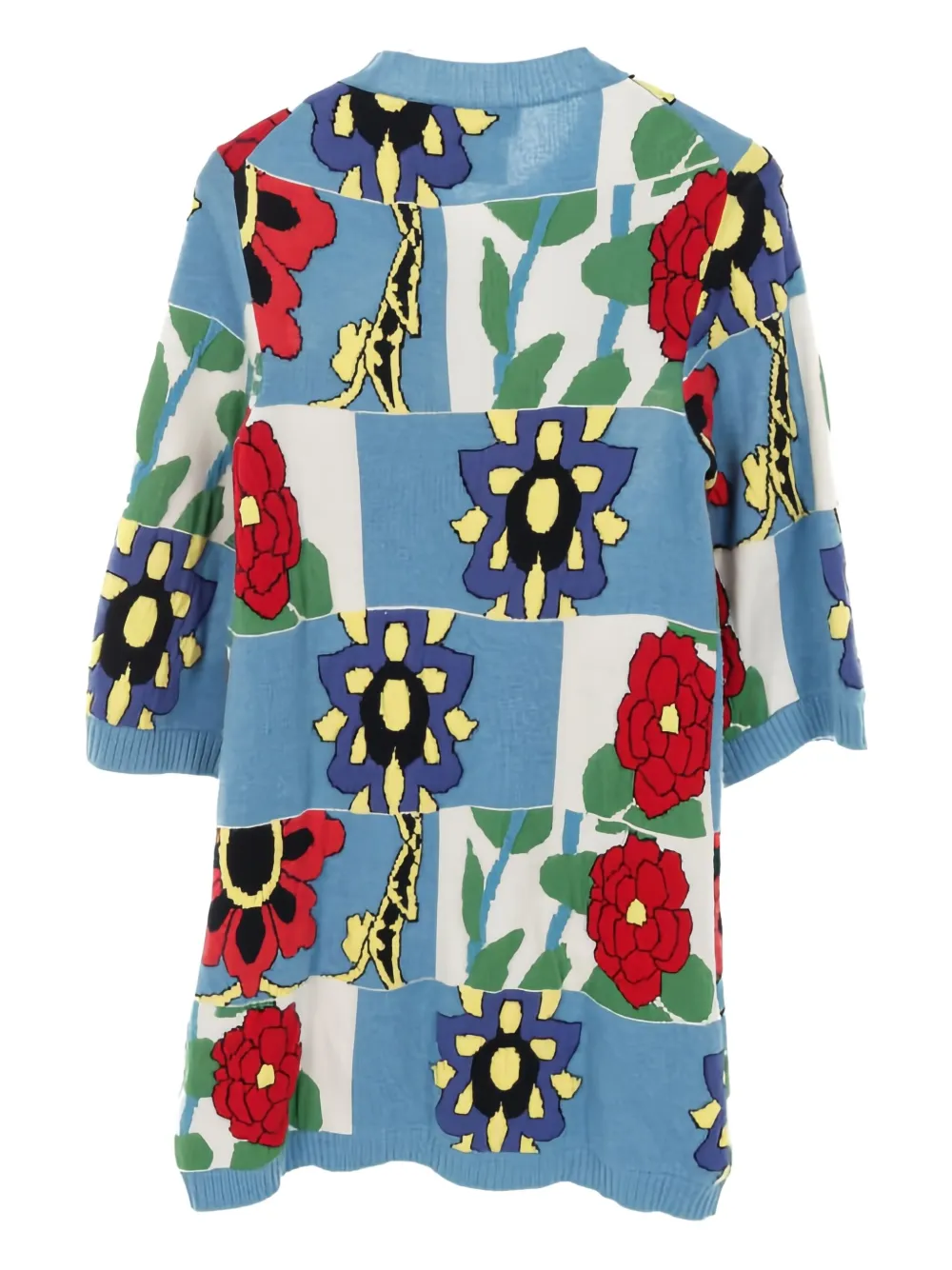 CHANEL Pre-Owned floral-button cardi-coat - Blauw