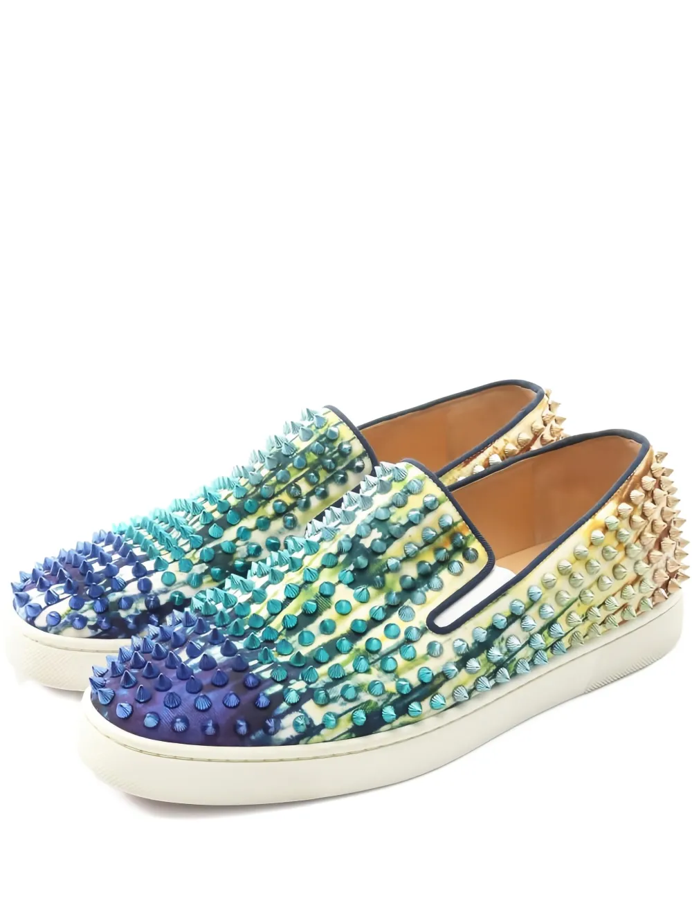 Christian Louboutin Pre-Owned stud-embellished slip-on sneakers | أزرق | Image 1
