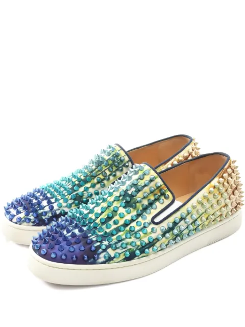 Christian Louboutin Pre-Owned stud-embellished slip-on sneakers