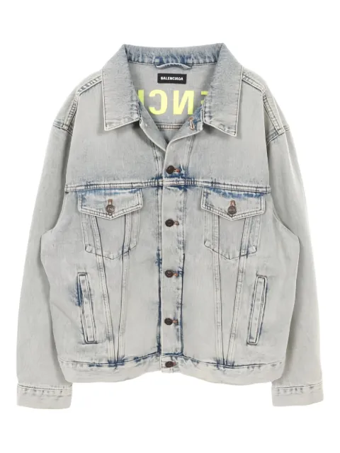 Balenciaga logo-embroidered denim jacket