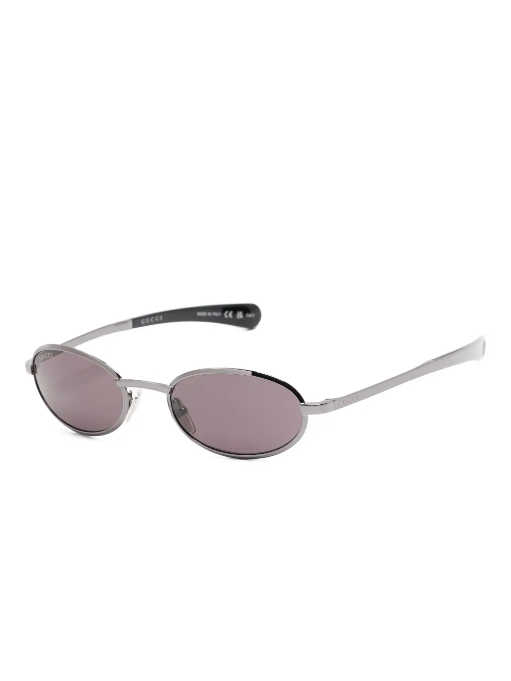 Gucci Eyewear oval-frame sunglasses - 001 dark ruthenium